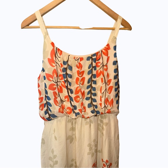Jonathan Martin Orange and Blue Floral Midi Dress - Picture 8 of 8